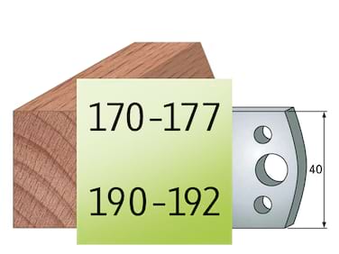 Profilmesser 40 x4  Nr 170-177, 190-192