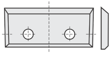Standard Wendeschneidplatten Rechteck mit 2 Löchern und 4 Schneidekanten
