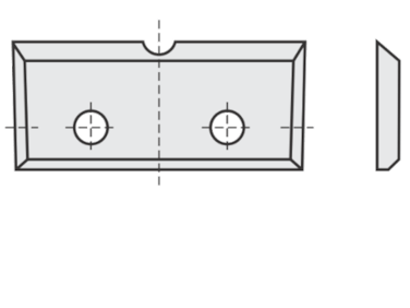 Standard Wendeschneidplatten Rechteck 4 Schneidekanten mit 2 Löchern und Einkerbung