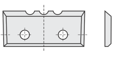 Standard Wendeschneidplatten Rechteck 4 Schneidekanten mit 2 Löchern und 3 Einkerbungen
