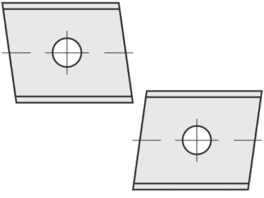 Standard Wendeschneidplatten Trapezform 2 Schneidekanten mit 1 Loch