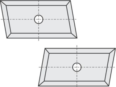 Standard Wendeschneidplatten Trapezform 4 Schneidekanten mit 1 Loch