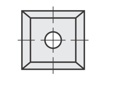 Standard Wendeschneidplatten quadratisch 4 Schneidekanten mit 1 Loch mit kleiner Bohrung