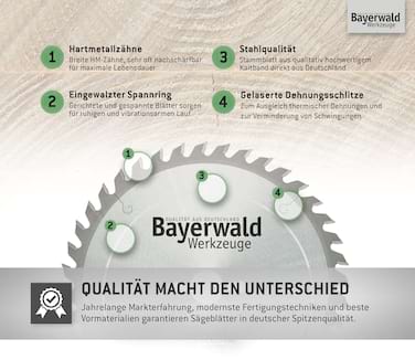 Bayerwald Werkzeuge HM Kreissägeblatt - 216 x 2.6/1.6 x 30 Z54 WZ  