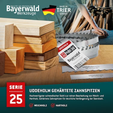 Uddeholm Bandsägeblatt zahnhart <br> 2895 x 25 x 0.5 x 7mm