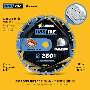 Amboss UBS 10E Diamant Trennscheibe - 230 x 2.5 x 22.2