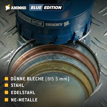 HM Flachschnitt Lochsäge BLUE EDITION 32 mm - mit Adapter für Amboss ARC (ohne Aufnahme)