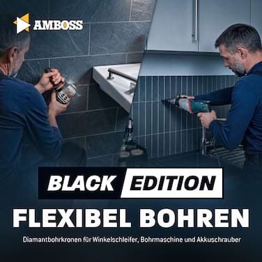Diamant Bohrkronen Set - Amboss Black Edition 5 - Ø 5/6/8/10 5 tlg. (inkl. 8,5 mm 6kant)