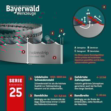 Uddeholm Bandsägeblatt zahnhart <br> 2240 x 20 x 0.5 x 7