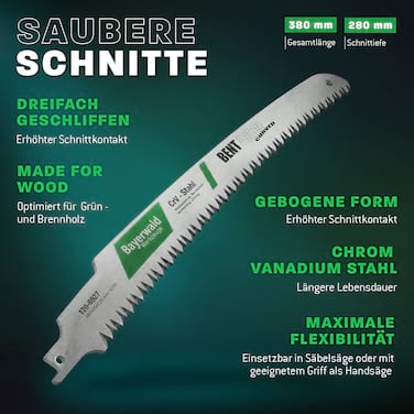 2x Bayerwald Werkzeuge Säbelsägeblatt Länge 380 mm