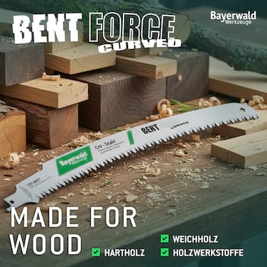 3x Bayerwald Werkzeuge Säbelsägeblatt Bent Force curved Länge 300 mm
