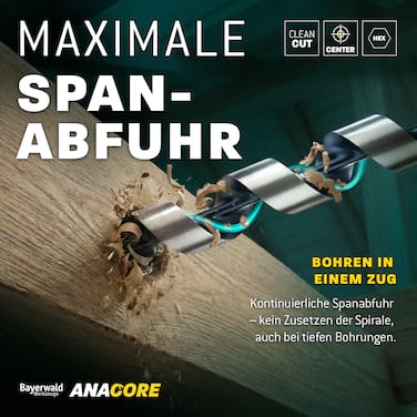 Bayerwald 8-tlg. Schlangenbohrer Set ANACORE 8 - Gesamtlänge 230 mm - Ø 6-8-10-12-14-16-18-20 mm