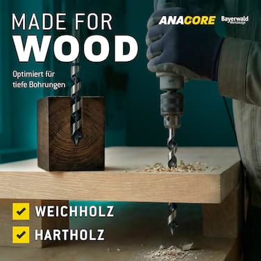 Bayerwald 8-tlg. Schlangenbohrer Set ANACORE 8 - Gesamtlänge 230 mm - Ø 6-8-10-12-14-16-18-20 mm