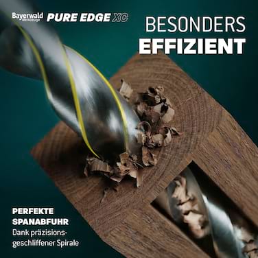 HSS Bohrer Pure Edge XC 26-tlg. Set 1-13 mm Bayerwald Werkzeuge - Xtra Clean mit Brad Point Zentrierspitze & Kegelsenker
