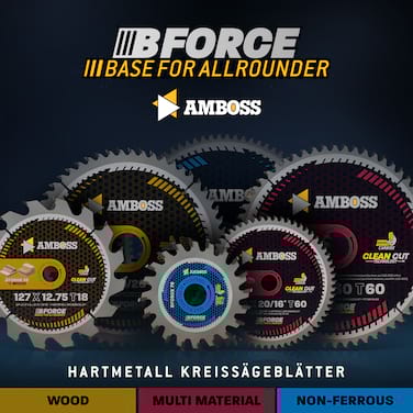 Amboss Ø254 Tisch- Kreissägeblatt Set passend für Bosch GTS 10, PTS 10, PTS 100 T, Festool TKS80, Scheppach HS105, Metabo TK250, TS254