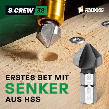 32-tlg. Amboss Werkzeuge Bitset mit Kegelsenker und Magnetbithalter