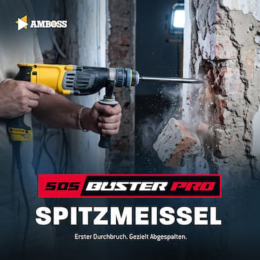 AMBOSS Profi SDS-Plus Spitzmeißel 250 mm 42CrMo - für Beton und Mauerwerk