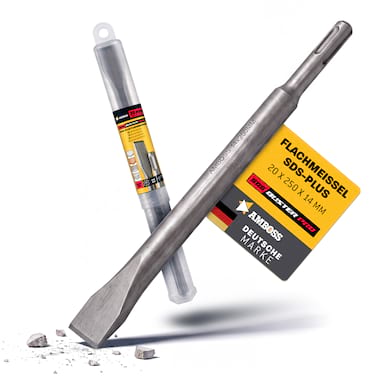 AMBOSS Profi SDS-Plus Flachmeißel 20 x 250 mm 42CrMo - für Schlitze und Kanten