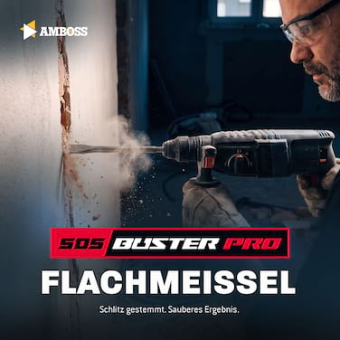 AMBOSS Profi SDS-Plus Flachmeißel 20 x 250 mm 42CrMo - für Schlitze und Kanten