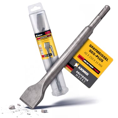 AMBOSS Profi SDS-Plus Spatmeißel 40 x 250 mm 42CrMo - für Putz Kleber und Estrich