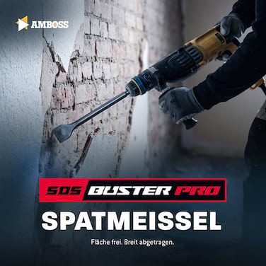 AMBOSS Profi SDS-Plus Spatmeißel 40 x 250 mm 42CrMo - für Putz Kleber und Estrich