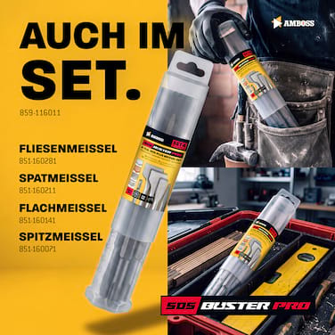 AMBOSS Profi SDS-Plus Flachmeißel 20 x 250 mm 42CrMo - für Schlitze und Kanten