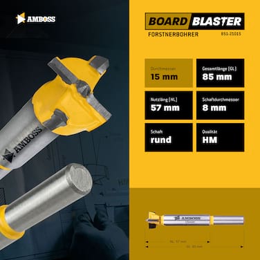 Ø 15 mm Forstnerbohrer - AMBOSS BOARDBLASTER