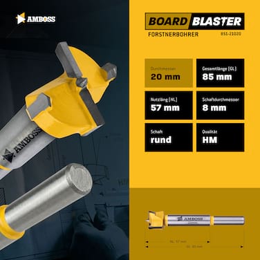 Ø 20 mm Forstnerbohrer - AMBOSS BOARDBLASTER