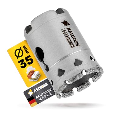 Amboss Silver Edition Diamant Lochsäge - Ø 35 mm - Schnitttiefe: 42 mm - ohne Aufnahme Zubehör