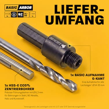 Basic Arbor 11 mm 6 kant 14-30mm
