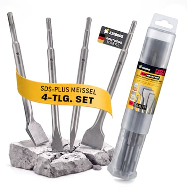 AMBOSS SDS-Plus Meißel Set 4-teilig - für Beton Fliesen Putz 250 mm