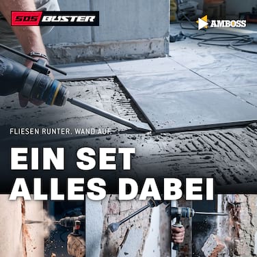 AMBOSS SDS-Plus Meißel Set 4-teilig - für Beton Fliesen Putz 250 mm