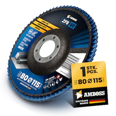 1x Amboss ZFS Fächerschleifscheibe Korn:80 Ø115mm
