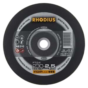 25x Rhodius FT24 Metall Trennscheibe | Ø230 mm - Dicke 2.5 mm -  Bohrung 22.23 mm | Form: gerade | 201055