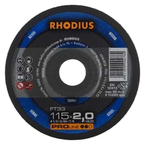 25x Rhodius FT33 Metall Trennscheibe | Ø115 mm - Dicke 2 mm -  Bohrung 22.23 mm | Form: gerade | 200961