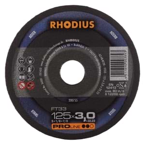 25x Rhodius FT33 Metall Trennscheibe | Ø125 mm - Dicke 3 mm -  Bohrung 22.23 mm | Form: gerade | 200755