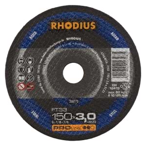 25x Rhodius FT33 Metall Trennscheibe | Ø150 mm - Dicke 3 mm -  Bohrung 22.23 mm | Form: gerade | 200773