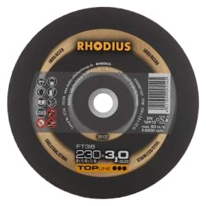 25x Rhodius FT38 Metall Trennscheibe | Ø230 mm - Dicke 3 mm -  Bohrung 22.23 mm | Form: gerade | 201122