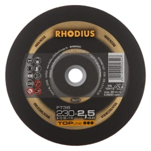 25x Rhodius FT38 Metall Trennscheibe | Ø230 mm - Dicke 2.5 mm -  Bohrung 22.23 mm | Form: gerade | 206373