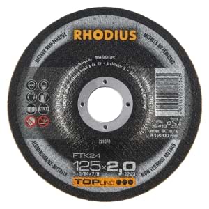 25x Rhodius FT24 Metall Trennscheibe | Ø125 mm - Dicke 2 mm -  Bohrung 22.23 mm | Form: gekroepft | 201070