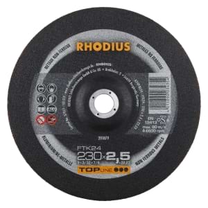 25x Rhodius FT24 Metall Trennscheibe | Ø230 mm - Dicke 2.5 mm -  Bohrung 22.23 mm | Form: gekroepft | 201079