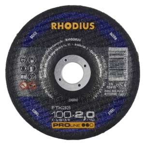 25x Rhodius FT33 Metall Trennscheibe | Ø100 mm - Dicke 2 mm -  Bohrung 16 mm | Form: gekroepft | 200840