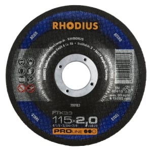 25x Rhodius FT33 Metall Trennscheibe | Ø115 mm - Dicke 2 mm -  Bohrung 22.23 mm | Form: gekroepft | 200983