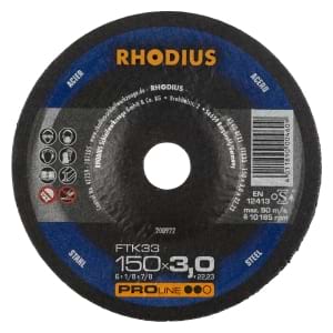 25x Rhodius FT33 Metall Trennscheibe | Ø150 mm - Dicke 3 mm -  Bohrung 22.23 mm | Form: gekroepft | 200922