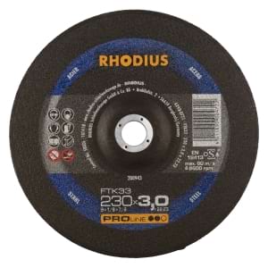 25x Rhodius FT33 Metall Trennscheibe | Ø230 mm - Dicke 3 mm -  Bohrung 22.23 mm | Form: gekroepft | 200943