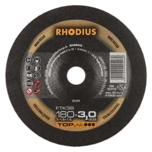 25x Rhodius FT38 Metall Trennscheibe | Ø180 mm - Dicke 3 mm -  Bohrung 22.23 mm | Form: gekroepft | 201099