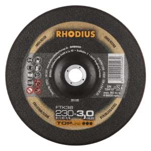 25x Rhodius FT38 Metall Trennscheibe | Ø230 mm - Dicke 3 mm -  Bohrung 22.23 mm | Form: gekroepft | 201102