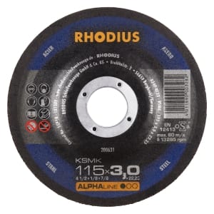 25x Rhodius KSM Metall Trennscheibe | Ø115 mm - Dicke 3 mm -  Bohrung 22.23 mm | Form: gekroepft | 200631