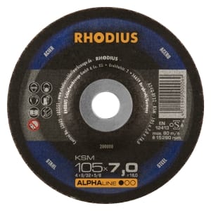 25x Rhodius KSM Metall Schruppscheibe | Ø100 mm - Dicke 7 mm -  Bohrung 16 mm | Form: gerade | 200008
