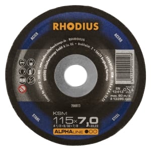 25x Rhodius KSM Metall Schruppscheibe | Ø115 mm - Dicke 7 mm -  Bohrung 22.23 mm | Form: gerade | 200013